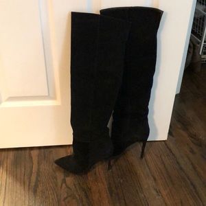 Over the knee black boot/heels